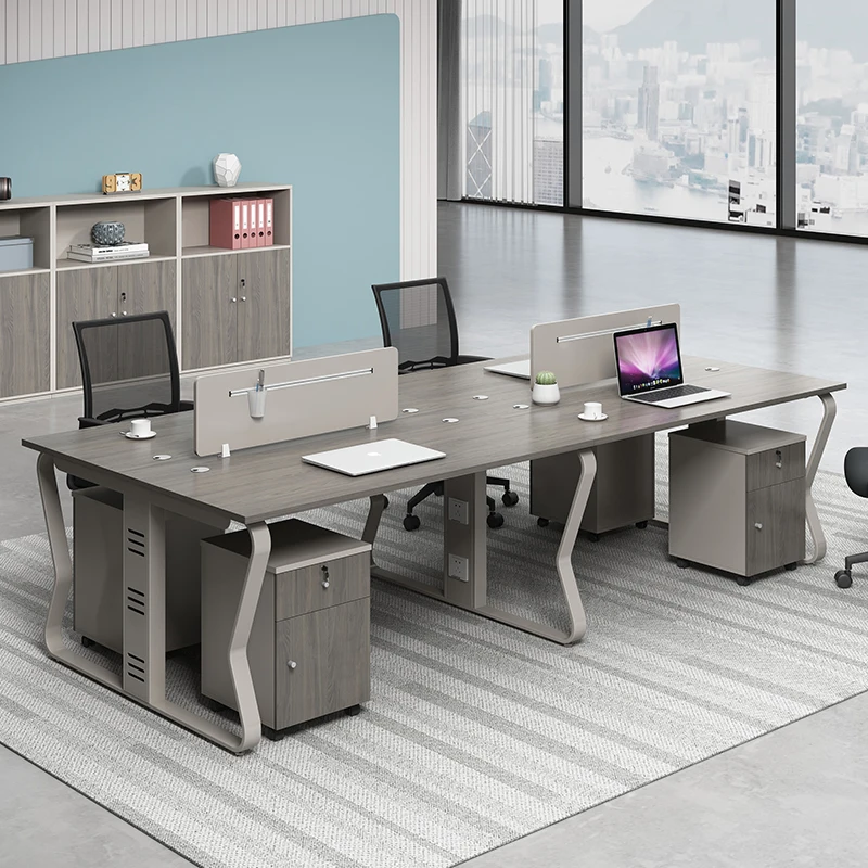 Foshan staff desk 4 people simple modern card seat computer table and chair High Quality