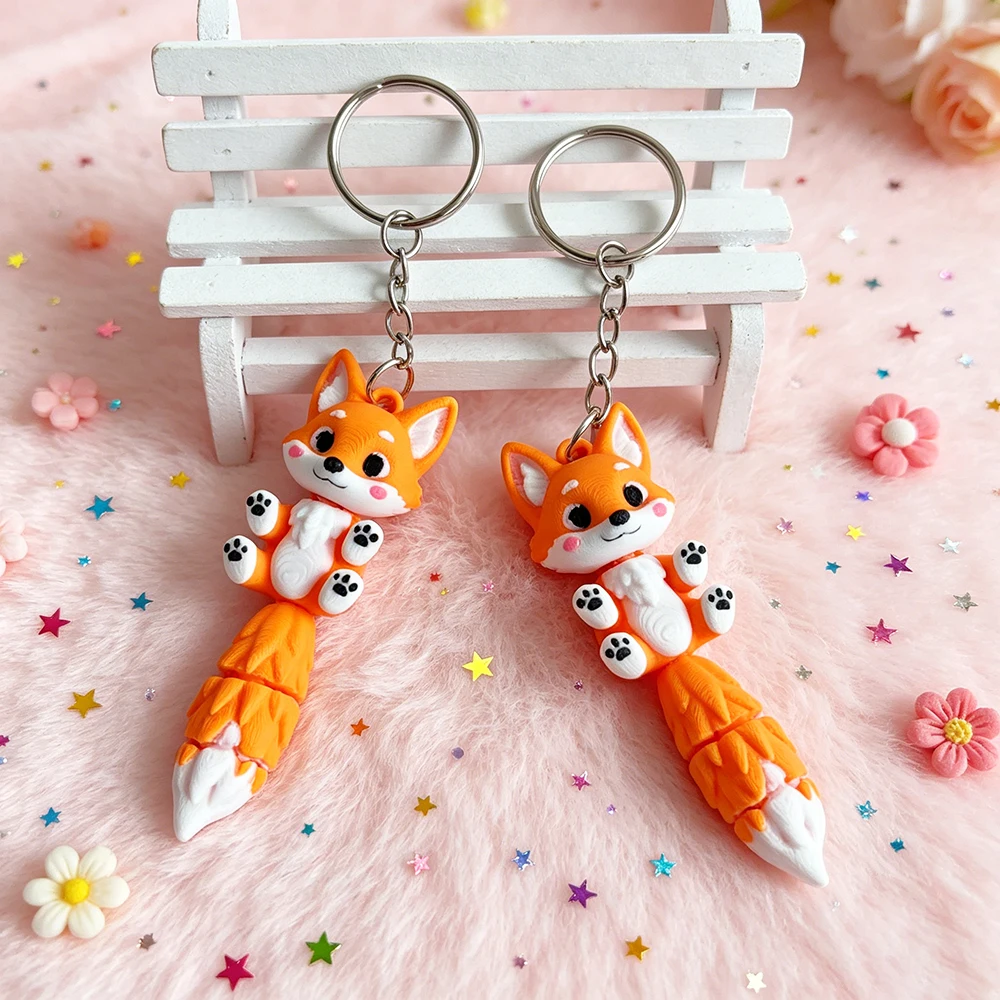 3d Printing Cute Fox Keychain Fantasy Theme Design, Mobile Backpack Pendant, Mobile Phone, Car, Etc