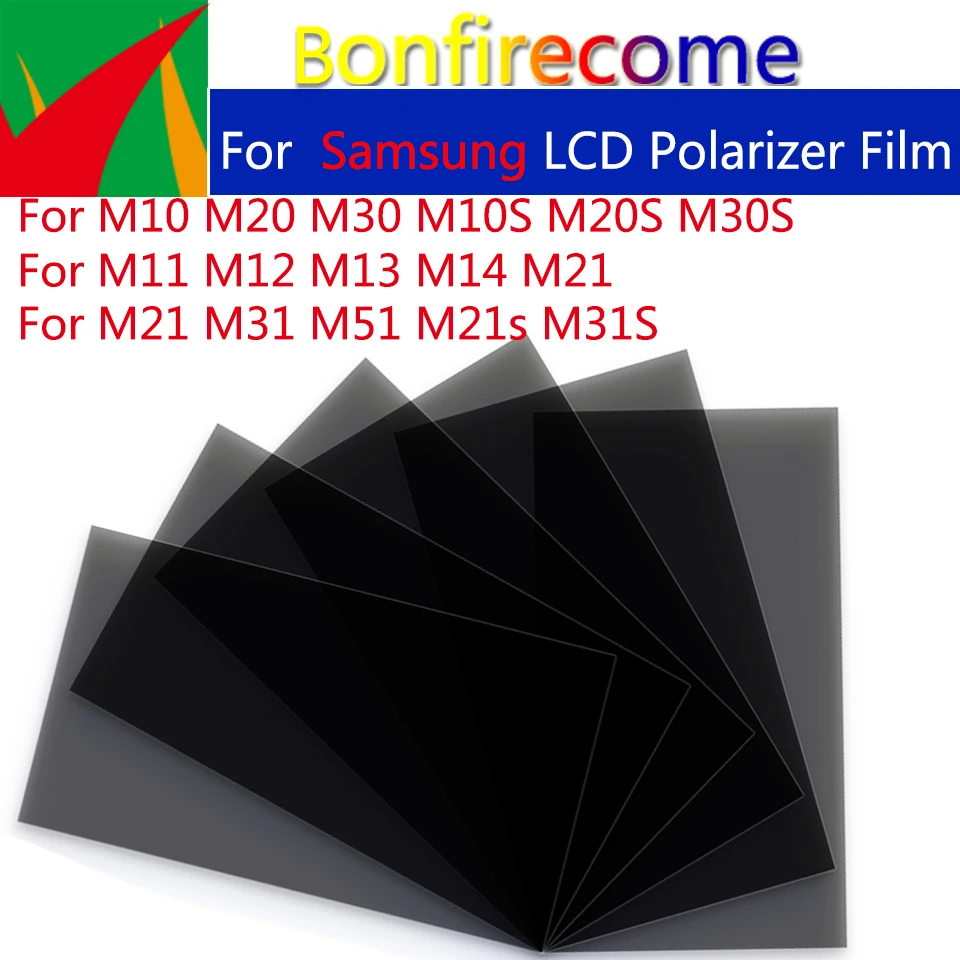 100Pcs\\Lot LCD Front Polarizer Film For Samsung Galaxy M10 M20 M30 M40 M10s M20s M30s M11 M12 M13 M14 M21 M21s M31 M31s M51