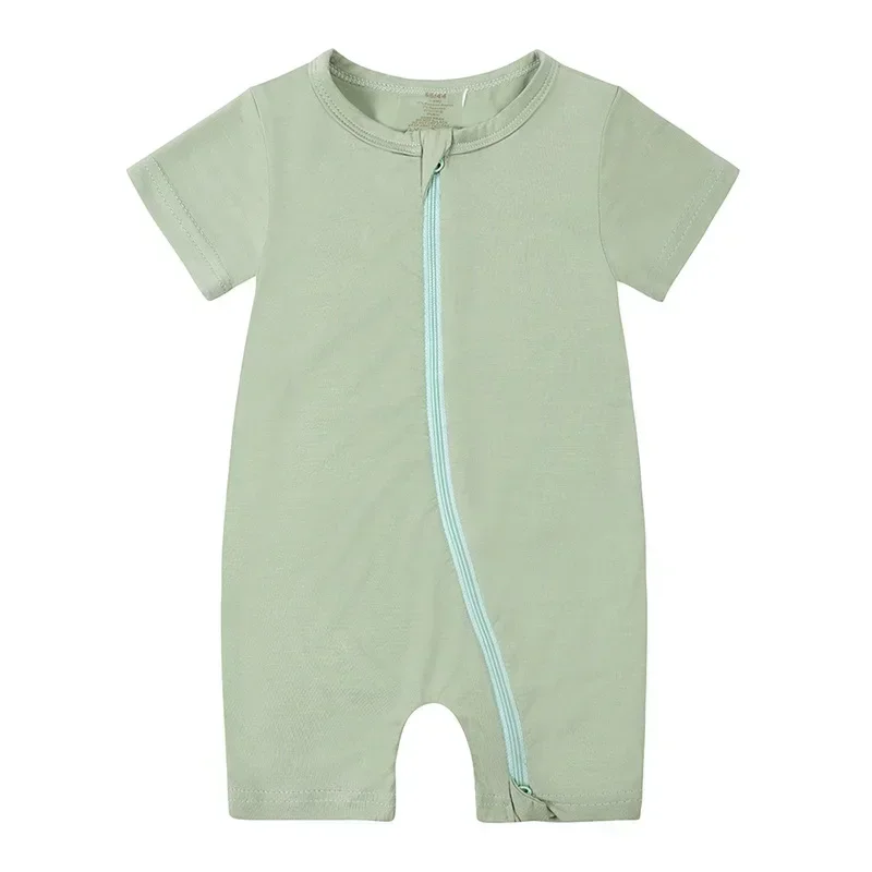 Baby Bamboo Pajama Short Sleeve Jumpsuit 0-24 Months Summer Girl Costume Rompers Boy Sleepwear For Newborns Bodysuit
