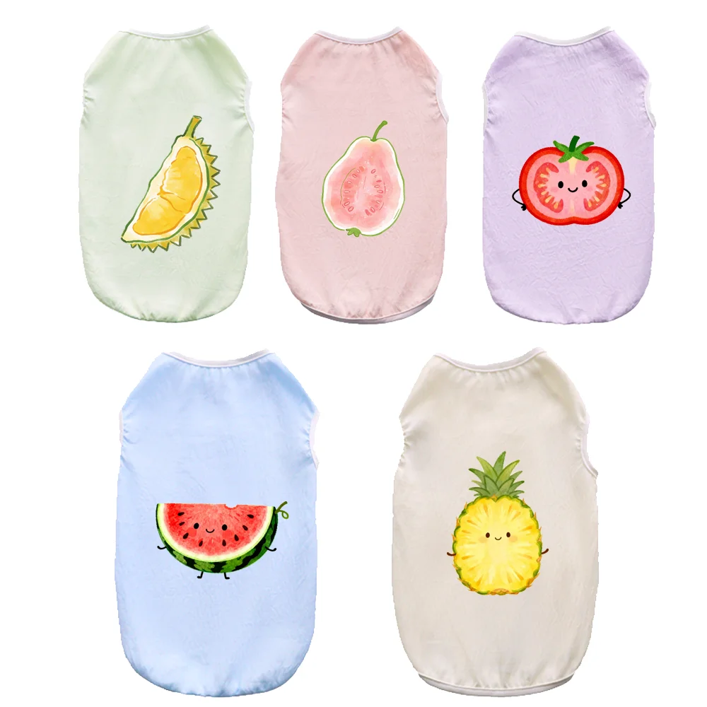 Summer Pet Fruit Vest Cats & Dogs Cute  Lightweight Breathable Clothes Suitable For Yorkshire Chihuahua Daily Wear Taking Walks