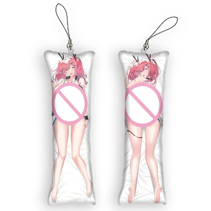 

New Fashion Game Azur Lane Mini Pendant Dakimakura Keychain Double Sided Anime Body Mini Pillow Key Chains Cute Gift