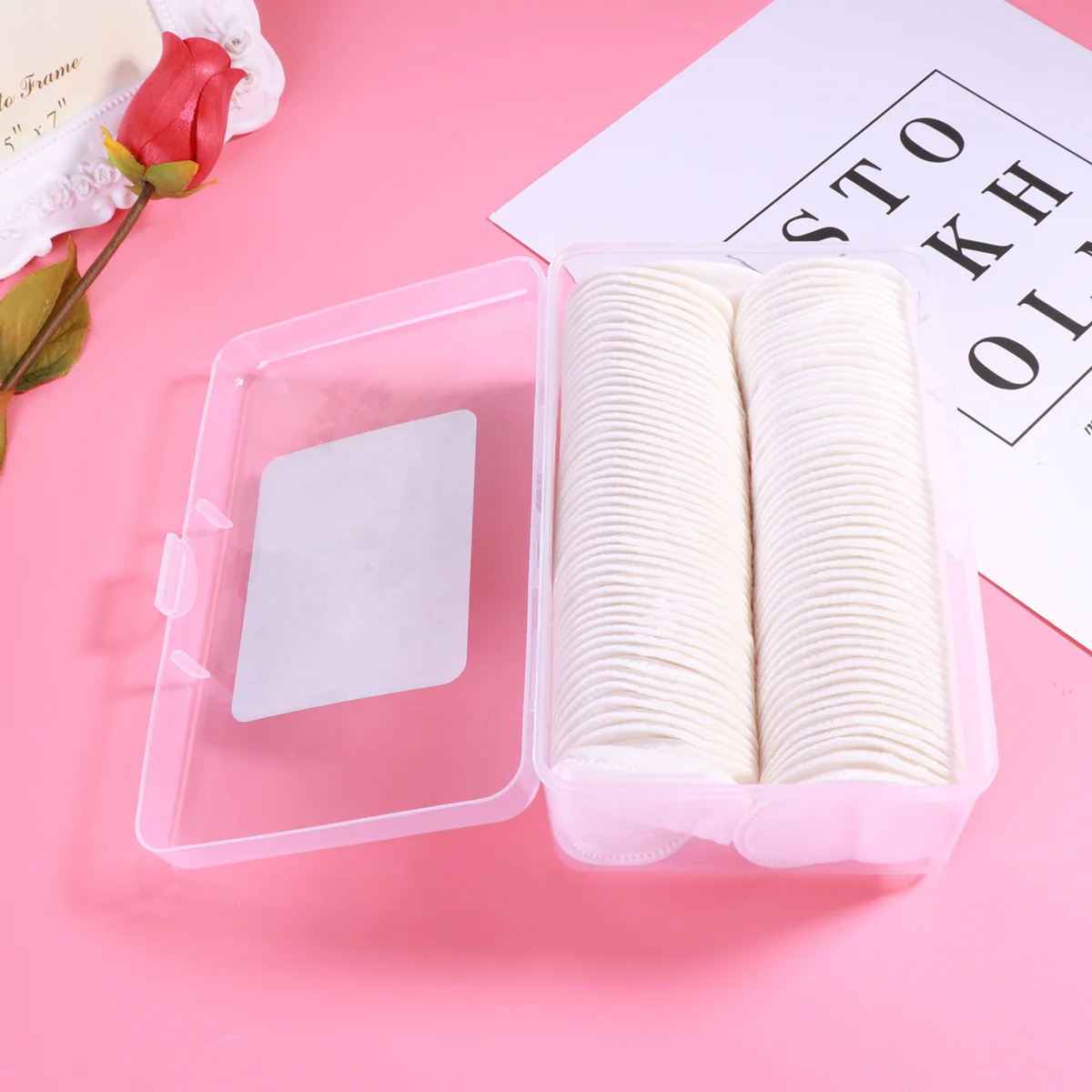 100pcs Non-woven Three Layers Fabric Pads Makeup Remove Pads Nail Polish Remover Round Facial Cotton Pads (White)