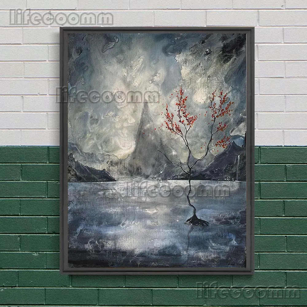 Mysterious Black Vines And Skeletons Vintage Wall Art Canvas Painting Abstract Black Magic Tree Art Poster And Print Home Decor