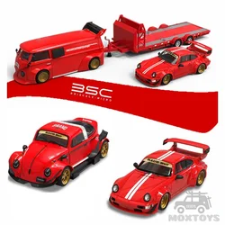 BSC 1:64 T1 VAN Trailer / RWB964 Sup Red limited499 Diecast Model Car