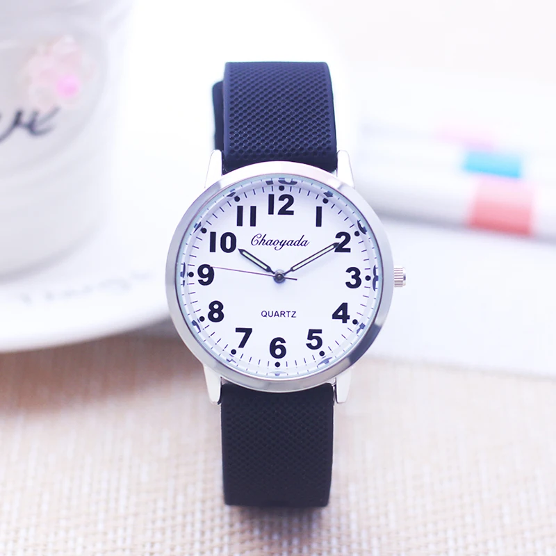 fashion brand hot sale young woman man boys girls silicone strap clear digital quartz wristwatch students exam study watches