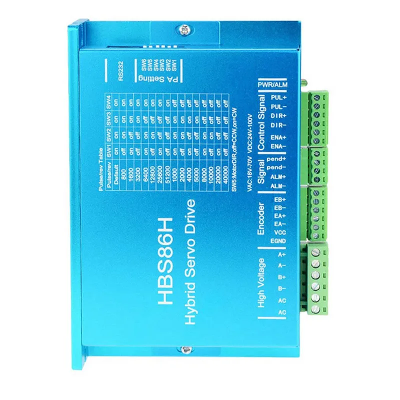 HBS86H Closed Loop Servo Motor Driver Hybrid Step Servo Drive with RS232 Port for Nema34 Stepper Motor with Fan