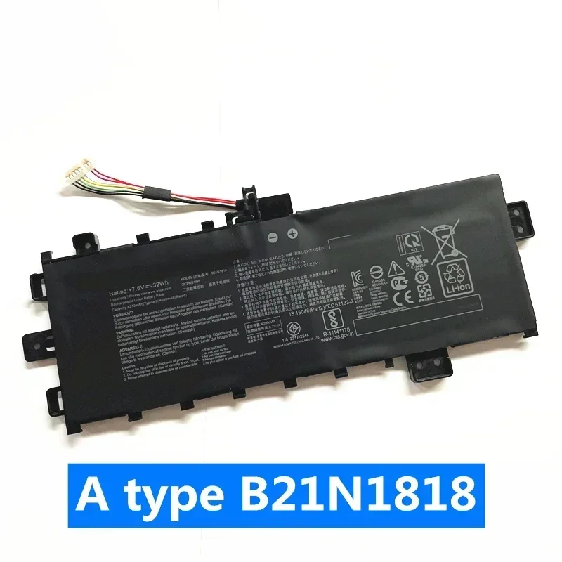 C21N1818 B21N1818 Laptop Battery for Asus VivoBook Pro 14 15 X412 A412 X512 X509 X409 F509  F409  V4000F V5000F U4100U Y5100U