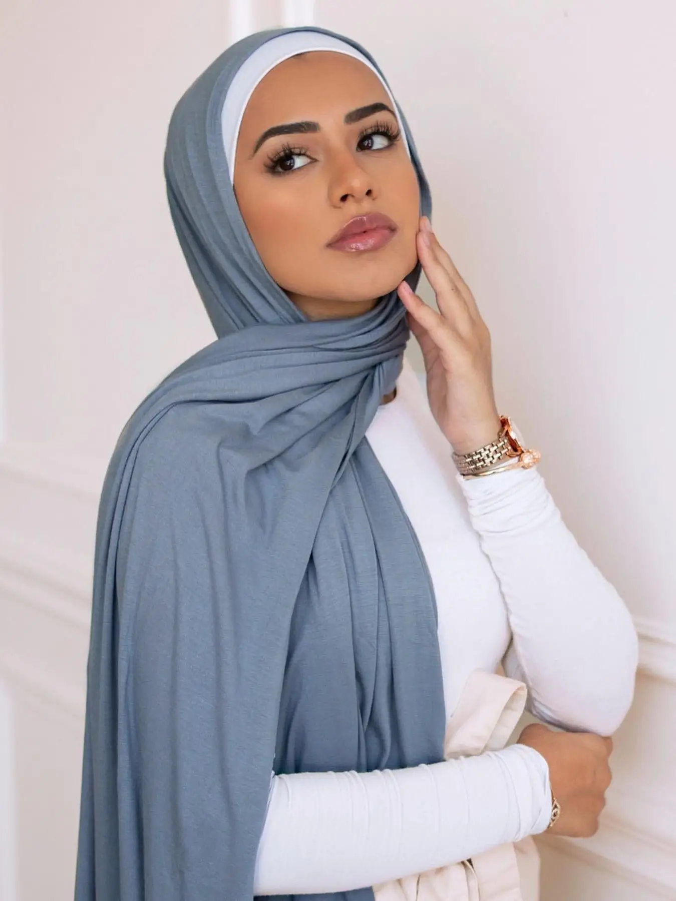 Premium Jersey hidżab szalik dla muzułmanek Turban Femme Africaine hidżaby dla kobiet opaska na głowę Hoofddoek chustka na głowę Ramadan