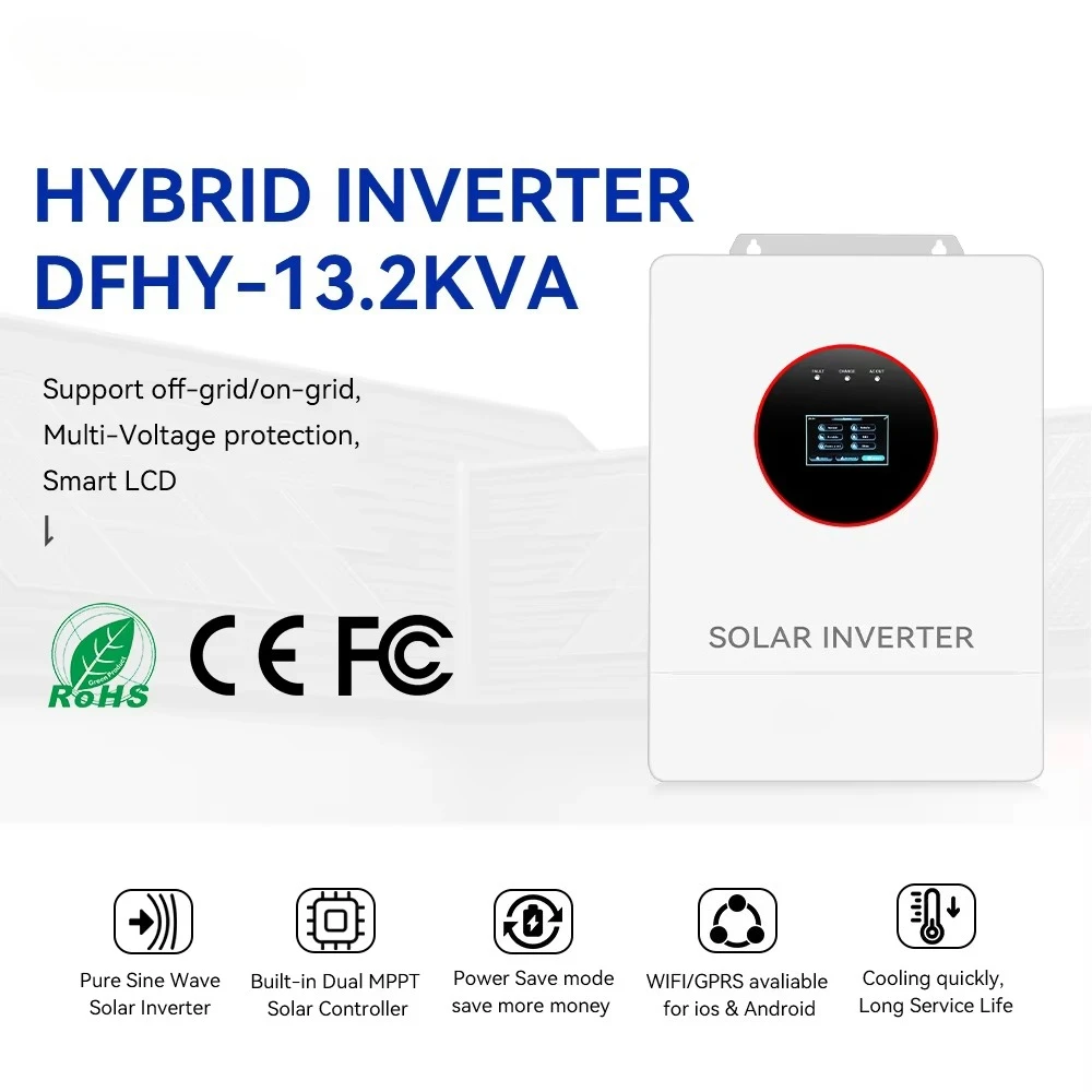 EU Standard 13.2Kw Hybrid Solar Inverter High Voltage 48V 220V 13.2Kva Solar Hybrid Inverter for Home Solar System