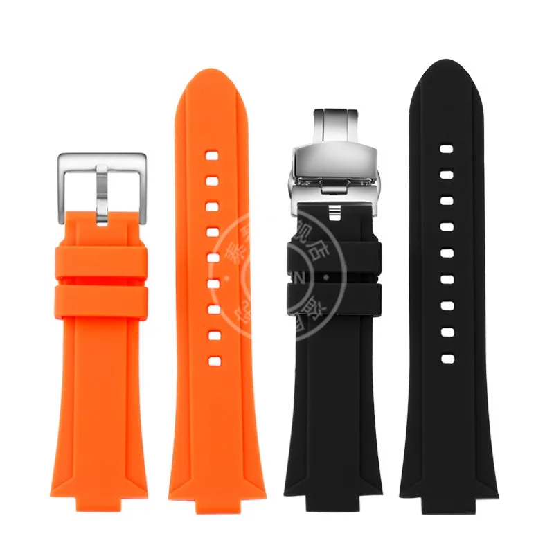 Rubber raised mouth watchband for ORIS watch 7730 7740 series strap diving sports raised mouth silicone wristband bracelet