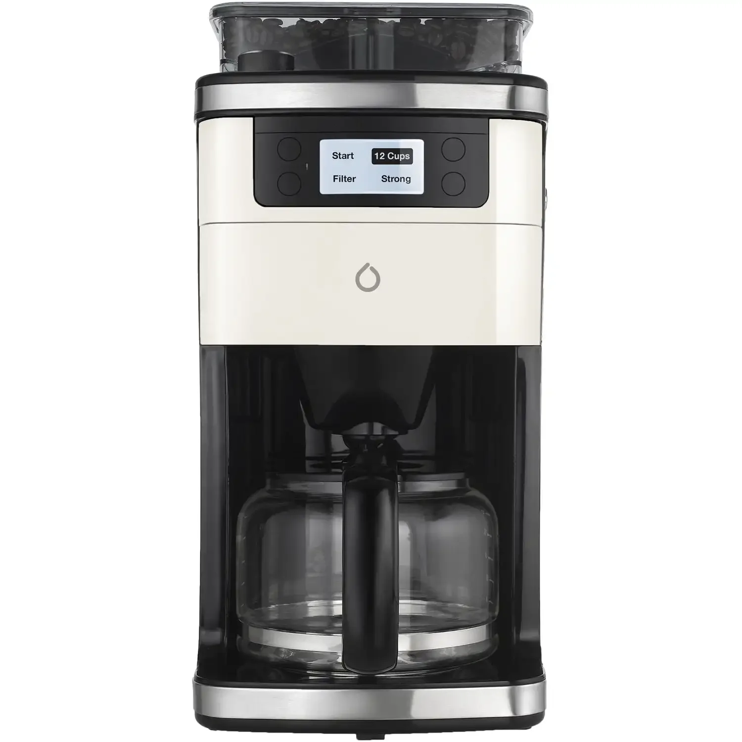 Brew Coffee Maker and Grinder with App, 3 Interchangeable Panels (Cream, Black, Red).USA.NEW