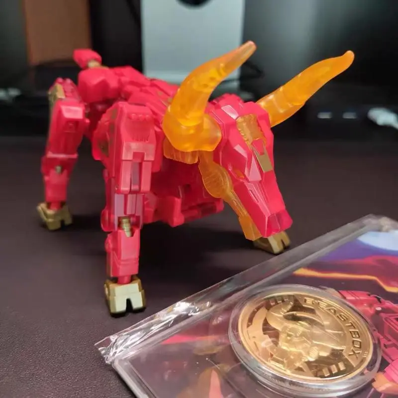 Figurine d'action transformable 52toys Beastbox Series Blazing Spear Red Bull, modèle de collection à assembler, jouet pour cadeau d'anniversaire