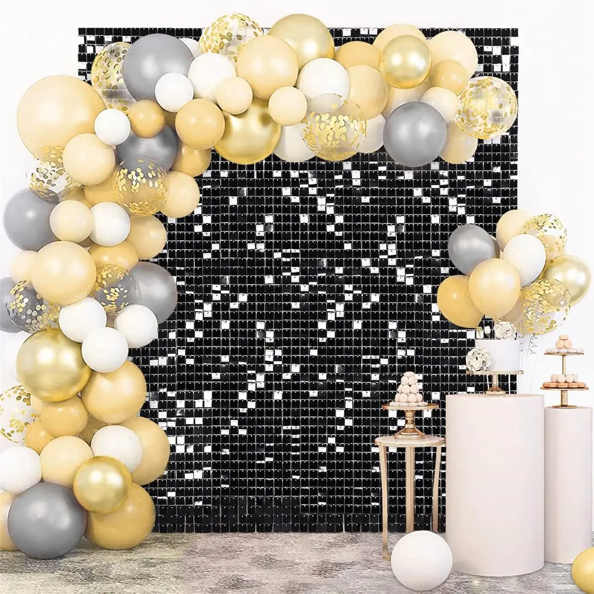 

Shimmer Wall Backdrop, Shiny Sequins, 12 Panels Glitter Bling Photo Background Decorations for Party, Birthday, Wedding, Engagem