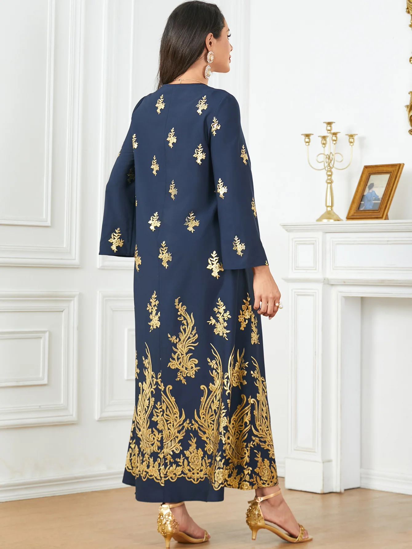 Medio Oriente Ricamo Abaya per le donne Eid Djellaba Ramadan Abaya musulmano Dubai Caftano Arabo Robe Caftano Marocain Femme Jalabiya