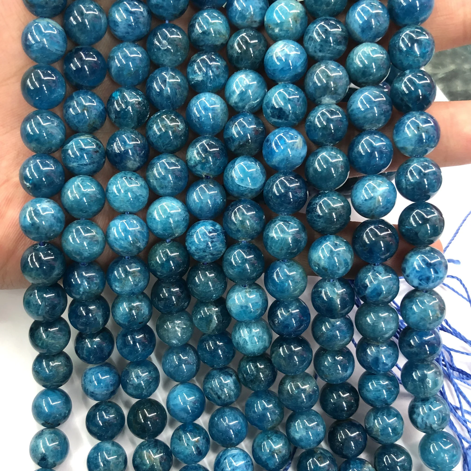 

Genuine Blue Apatite Beads Natural Gemstone Beads Round Stone Beads For Bracelet Necklace 4mm 6mm 8mm 10mm 15''