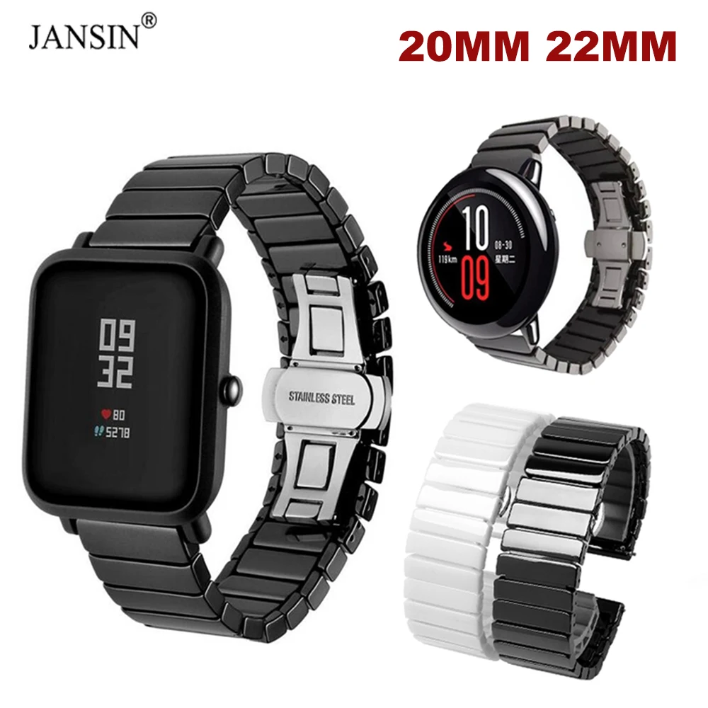 20mm 22mm Ceramic Strap for Amazfit Bip 3/GTS 4 mini/Stratos 3/GTR 4/GTS 2 mini Bracelet for Huawei Watch GT 3 pro GT 2 2e 2pro