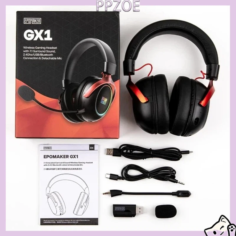 EPOMAKER GX1 Open‑Back FPS Gaming Headset Wireless Bluetooth Wired ENC Noise Canceling Mic RGB 7.1 Surround Gaming Headphone