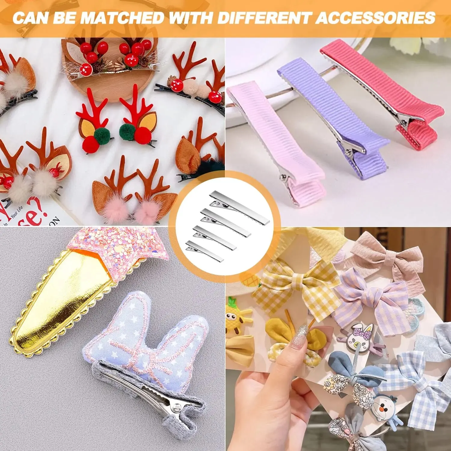 40Pcs Metal Hair Alligator Clips Duckbill Clip for Girls 3.2CM Single Prong Alligator Hairpins Hair Style Tools Accessories