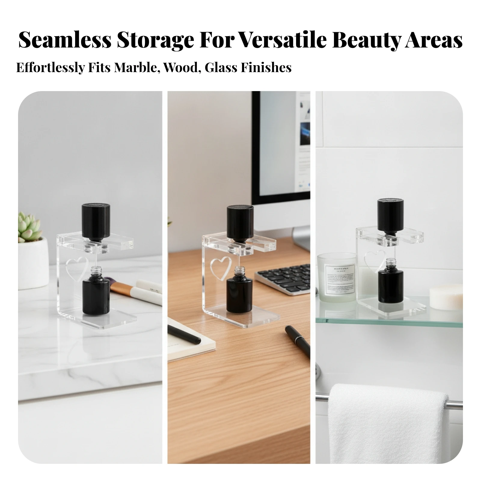 Nail Polish Organizer Space-Saving Nail Polish Stand Acrylic Display Stand Long-Lasting Acrylic Display Holder Easy to Maintain