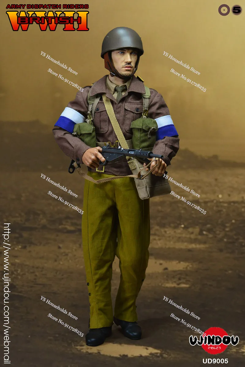 UJINDOU UD9005 1/6 Scale WWII British Army Dispatch Riders Military Hobby Collectible Man Action Figure 12" Full Set Fans Toys