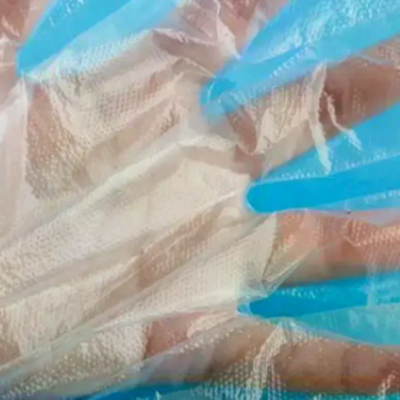 100/200pcs Latex Free Gloves PE Disposable Gloves Transparent Non-Slip Acid Work Safety Food Grade Household Cleaning Gloves