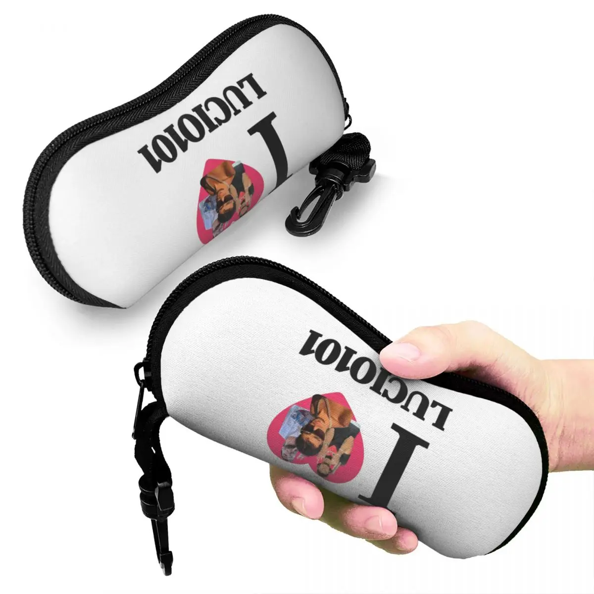 

I Love Lucio101 Shell Glasses Case Protective Sunglasses Box Women Men Soft Eyeglasses Bag Pouch