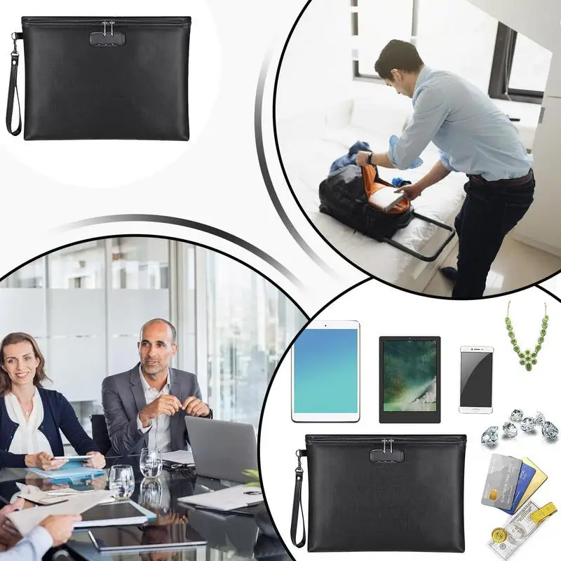 Огнестойкие конверты для денег Огнестойкая и водонепроницаемая сумка для документов для защиты Высокая конфиденциальность Безопасная сумка Огнестойкая