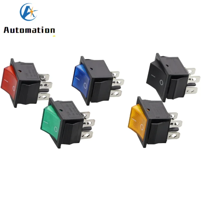 1pcs KCD4 Latching Rocker Switch Power Switch 2/3 Position 6/4Pins Electrical Equipment with Light Switch 16A 250VAC/ 20A 125VAC