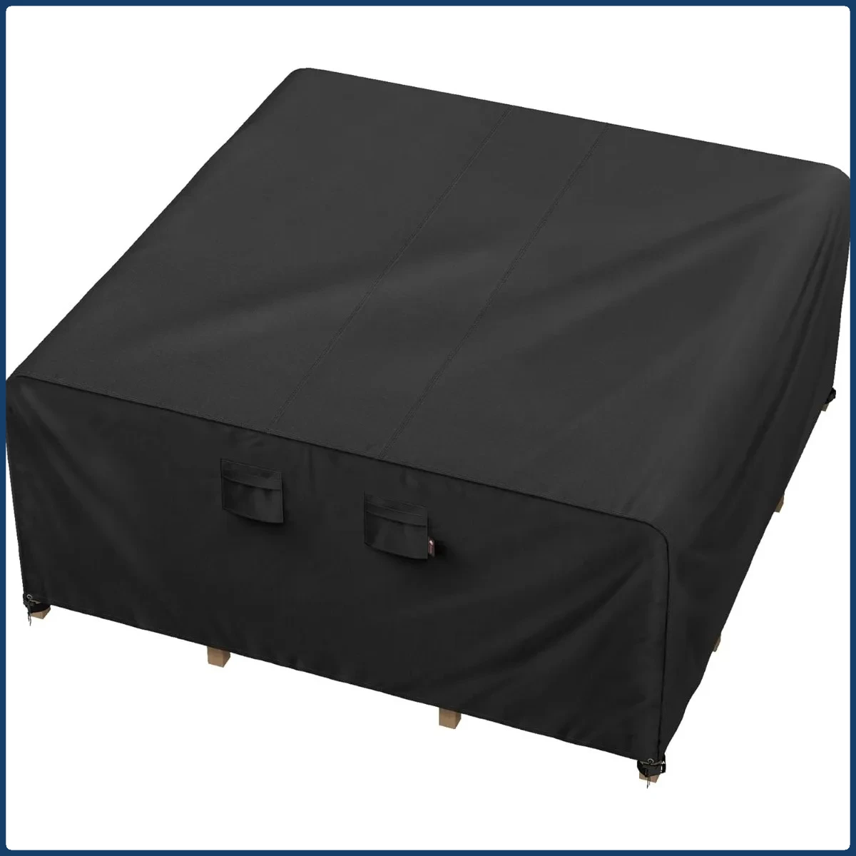 Capa para conjunto de jantar de pátio de 144 x 144 polegadas para todos os climas, tecido 600D resistente a UV à prova d'água, ajuste universal para mesa de 130 136 138 polegadas