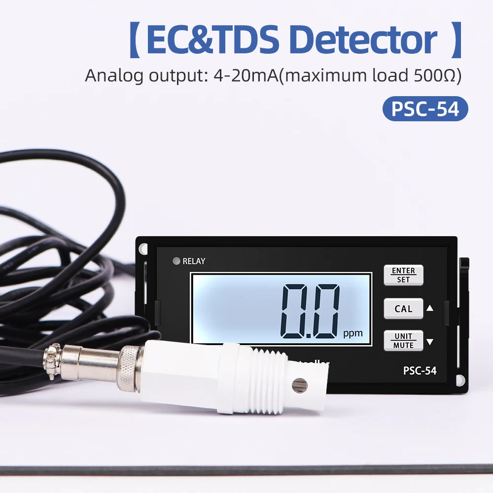 Imagem -04 - Medidor de Condutividade Elétrica Controlador Online Tds ec Monitor de Água Industrial Eletrodo de Alta Sensibilidade Saída 420ma Pcs50