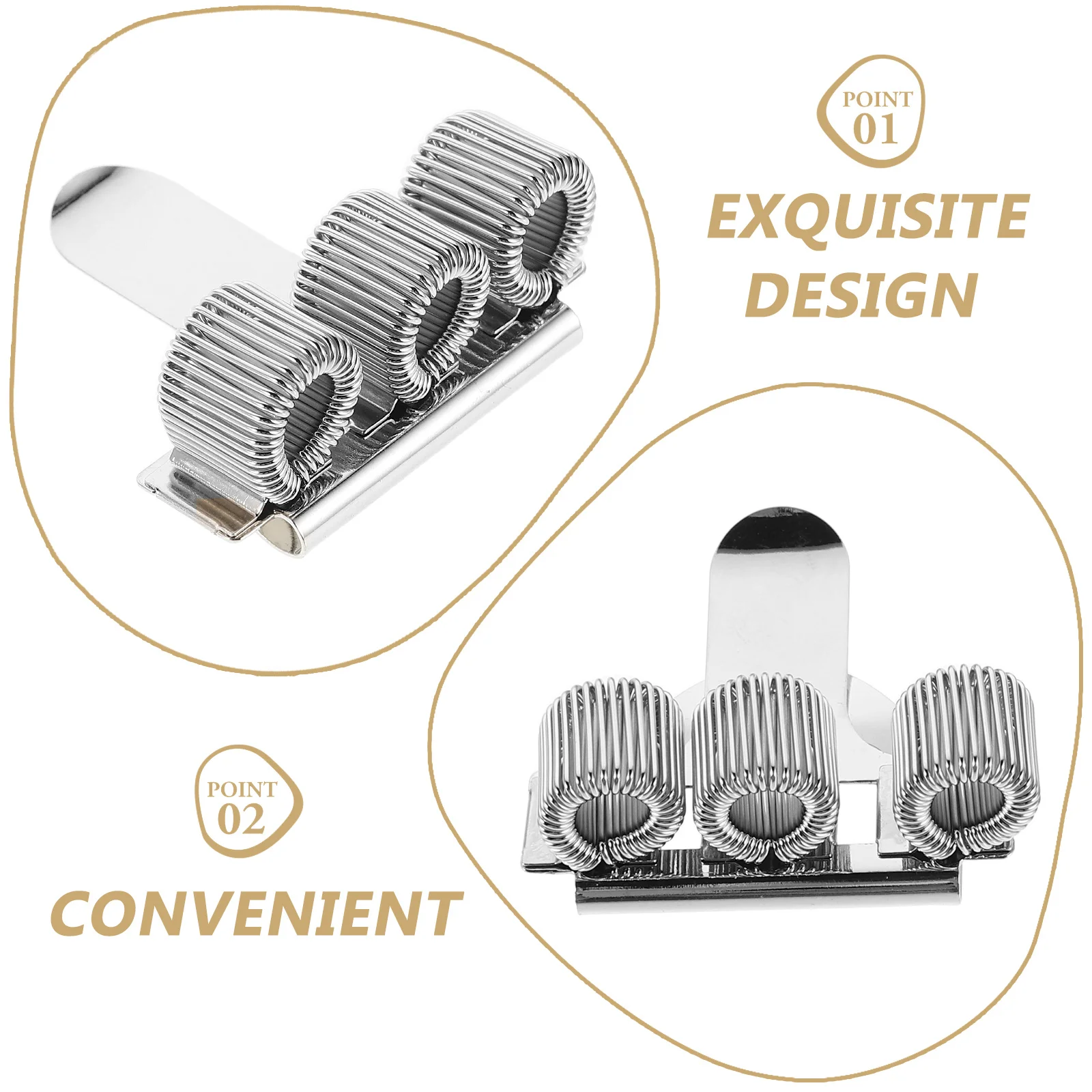 4Pcs Metal Pen Holder Clip Hook Insert Spring Design for Office School Notebook Planner Portable Multi Functional Storage