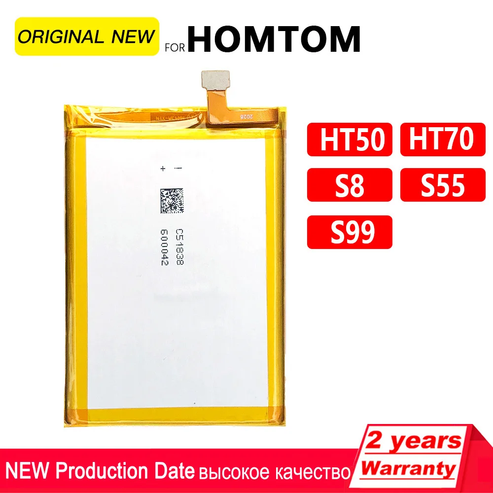 

100% Original Rechargeable Phone Battery For Homtom HT50 HT70 S8 S55 S99 High Quality Batteria Batteries With Tracking number