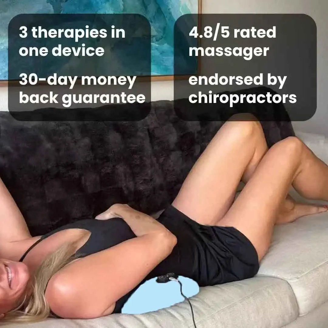 

Emeka 3-in-1 Back Massager with Battery Deep Massage Gentle Stretching Warming Restoration Lower Back Pain Relief Waist Massager