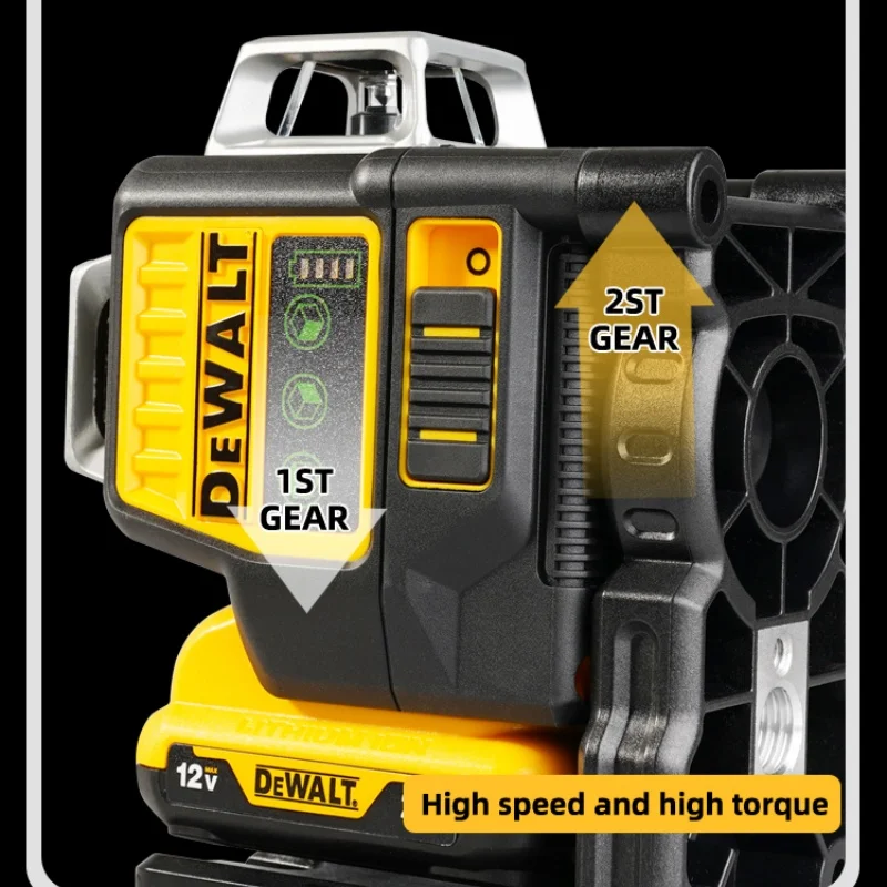 Dewalt dw089lg 3 lados * instrumento de medição de nível de 360 graus 12v bateria ao ar livre nível luz verde brilhante ferramentas elétricas