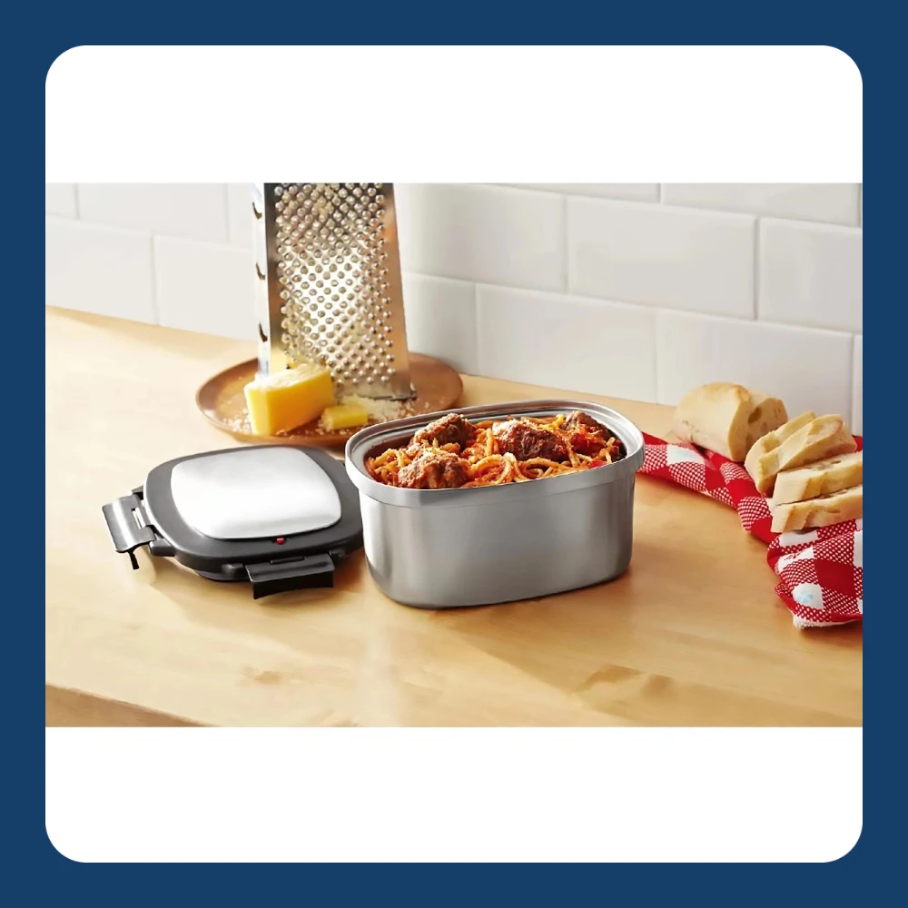 

33 oz Rectangular Insulated Food Container, Stainless Steel