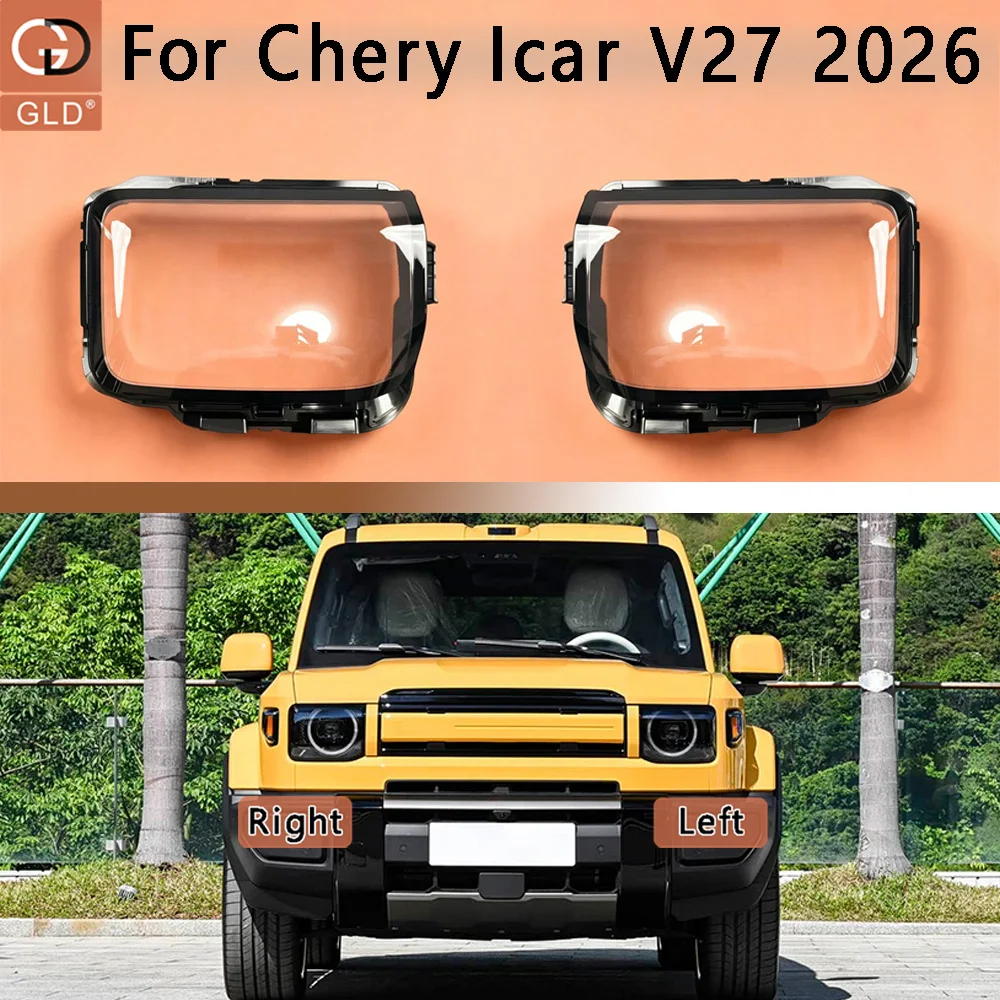 

Car Front Headlight cover 2026 For Chery Icar V27 Car Accessories Headlight Cover Shade Lampshade Lens Headlamp Shell Plexiglass