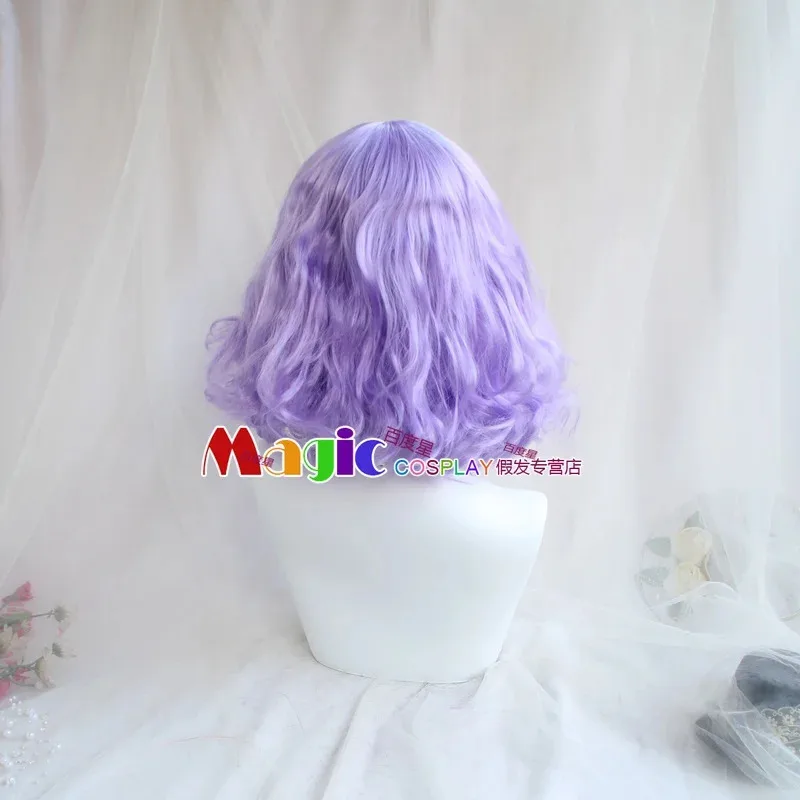 The Magic Angel Creamy Mami Cosplay Wig Purple Short Curly Hair Lolita Cosplay Wig Heat Resistant Synthetic Hair Hallowen