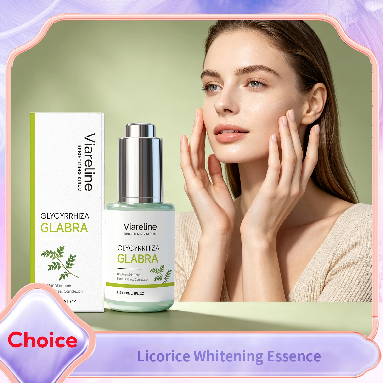 Licorice Whitening Face Serum Deep Moisturizing Improve Melanin Dullness Remove Acne Invisible Pore Brightening Facial Essence