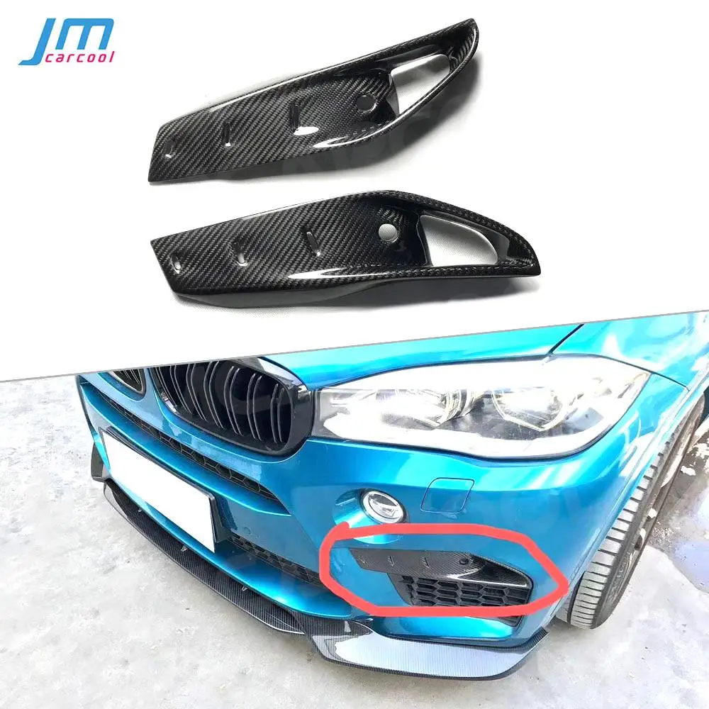 

Dry Carbon Fiber Front Foglamp Trim Eyelids Air Vent Grill Frame Covers For BMW X5M F85 X6M F86 2015 -2019 Car Styling