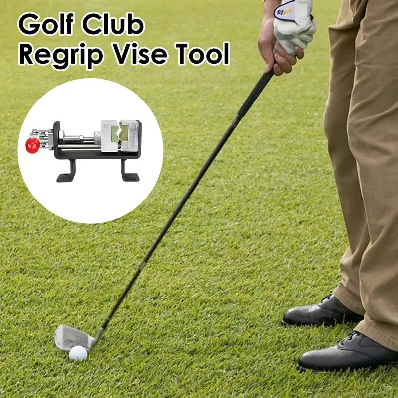 Golf Club Vise Clamp Golf Grip Replacement Kit Anti-slip Hand Retainer Push Rod Swing Clamp Grip Remover Saver Gripping Tool