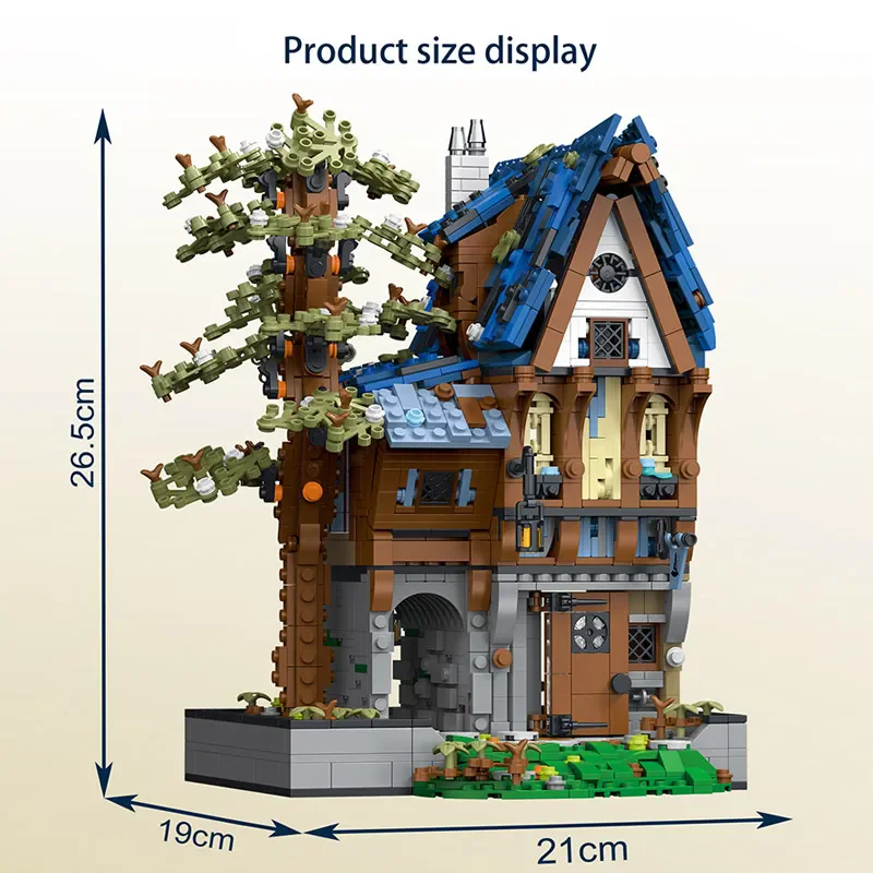 Moc Street View Middeleeuwse Smidse Taverne Bouwpakketten Met Led City Architecture Constructie Bakstenen Speelgoed Voor Kinderen