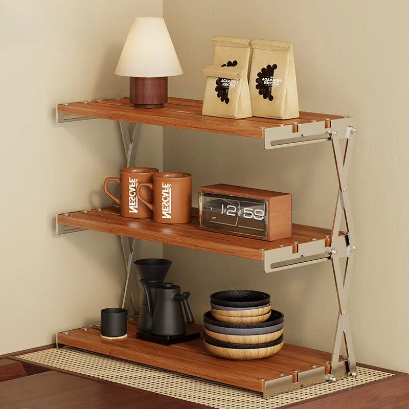 

Настольная полка для киберспорта, складная полка для хранения фигурок, повышающая многослойная полка для офиса, многослойная из нержавеющей стали