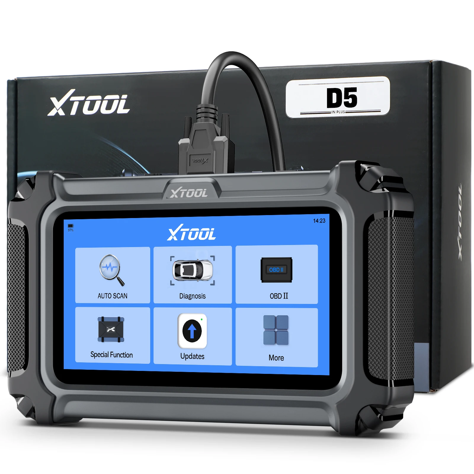 XTOOL D5 Auto OBD2 Scanner Diagnosetool voor Motor ABS SRS EPB Transmissie Wissen van Motorstoringlampje Codelezer met 10+ Resets EPB Service ABS Ontluchting Gaspedaalherleerfunctie CANFD FCA AutoAuth