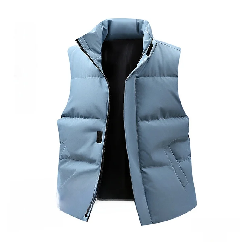 

Men's Casual Cotton Vest Color Stand Collar Warm Autumn Winter Outerwear Comfortable Fit Faionable Chinese Brand