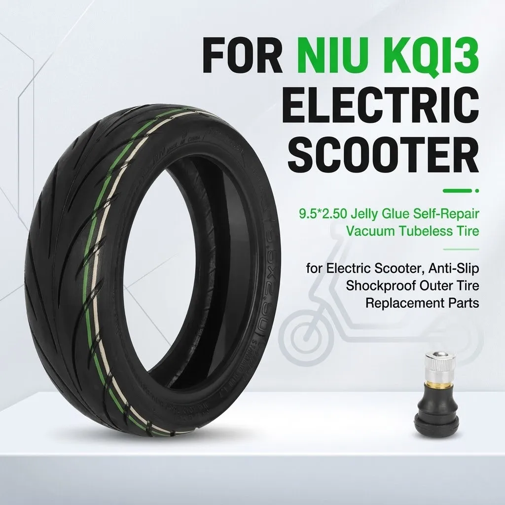 

9.5*2.50 Jelly Glue Self-Repair Vacuum Tubeless Tire for Niu KQI3 Electric Scooter, Anti-Slip Shockproof Outer Tire Replacement