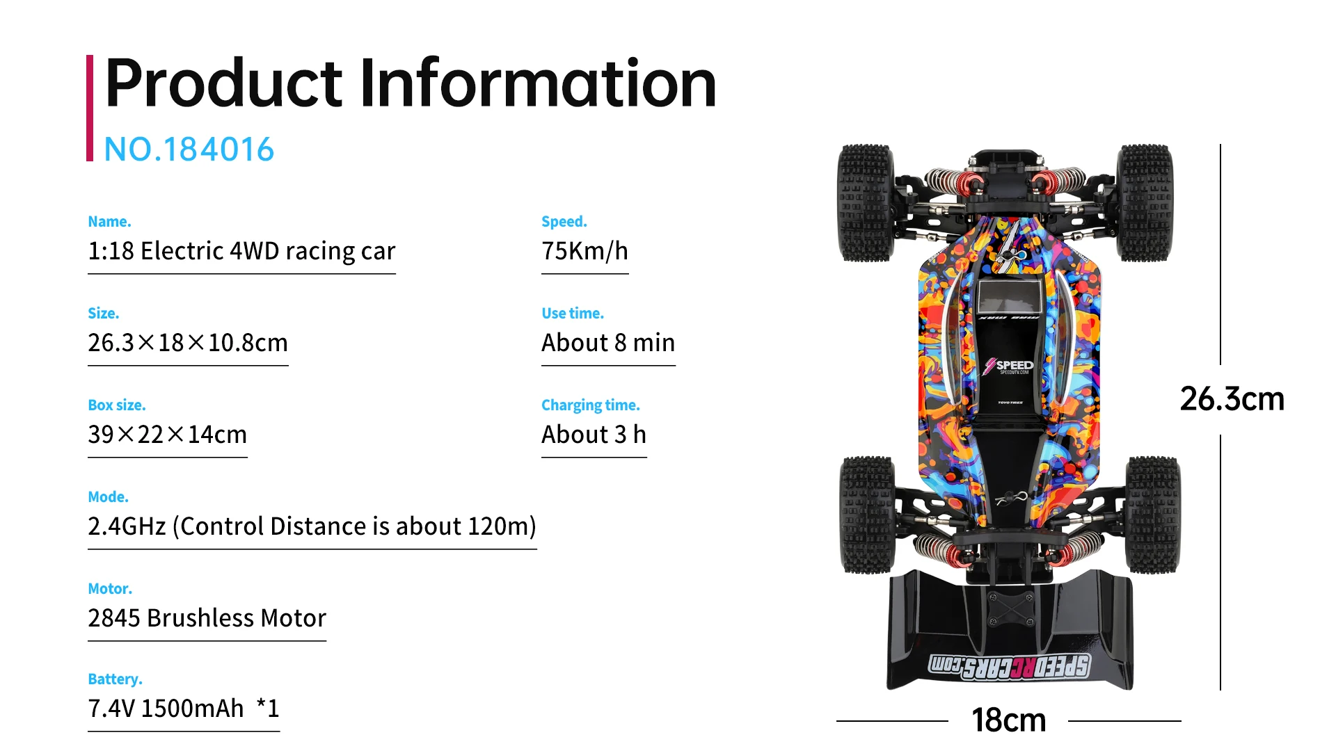 WLtoys 184016 75KM/H 2.4G RC Car Brushless 4WD Electric High Speed Off-Road Remote Control Drift Toys for Children Racing