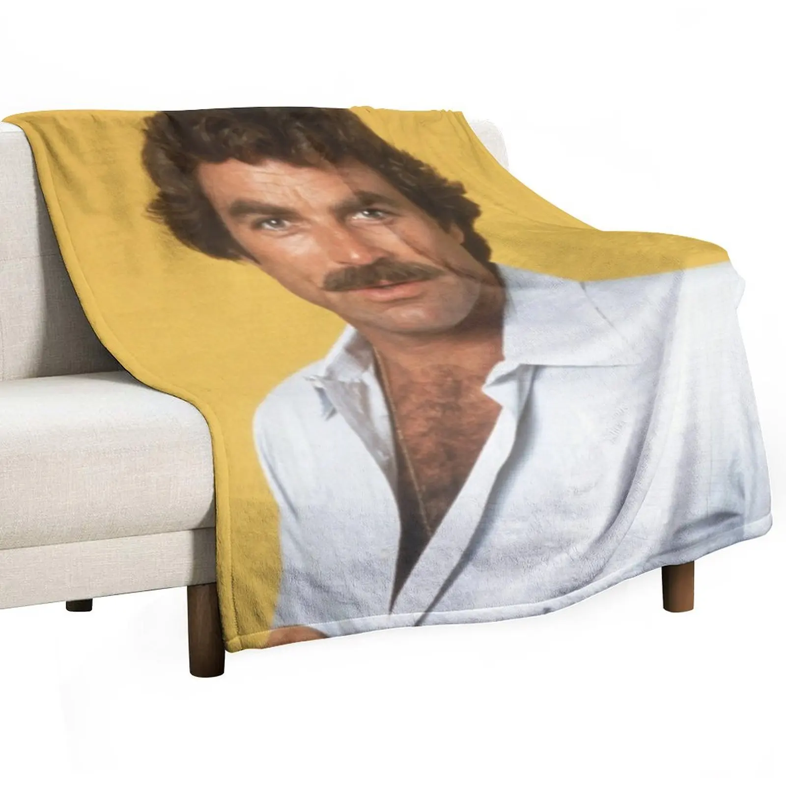 Tom Selleck Throw Blanket Stain Resistant Cozy Warm Blanket