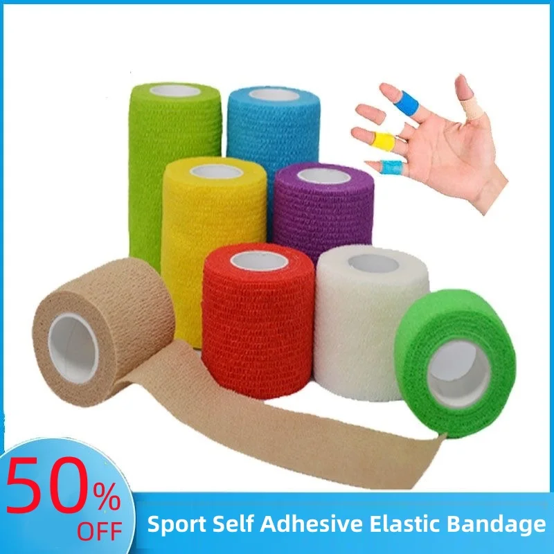 10roll 2.5/4.5cm*4.5m Non Woven Elastic Self Adhesive Bandage Cohesive Bandage for Sports Fixing Finger Wrist Leg