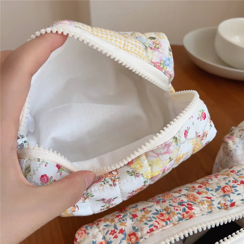 New Floral Cute Cosmetic Bags Makeup Brush Storage Bag Brushes Makeup Organizer Large Capacity Pencil Case Stationery Bags